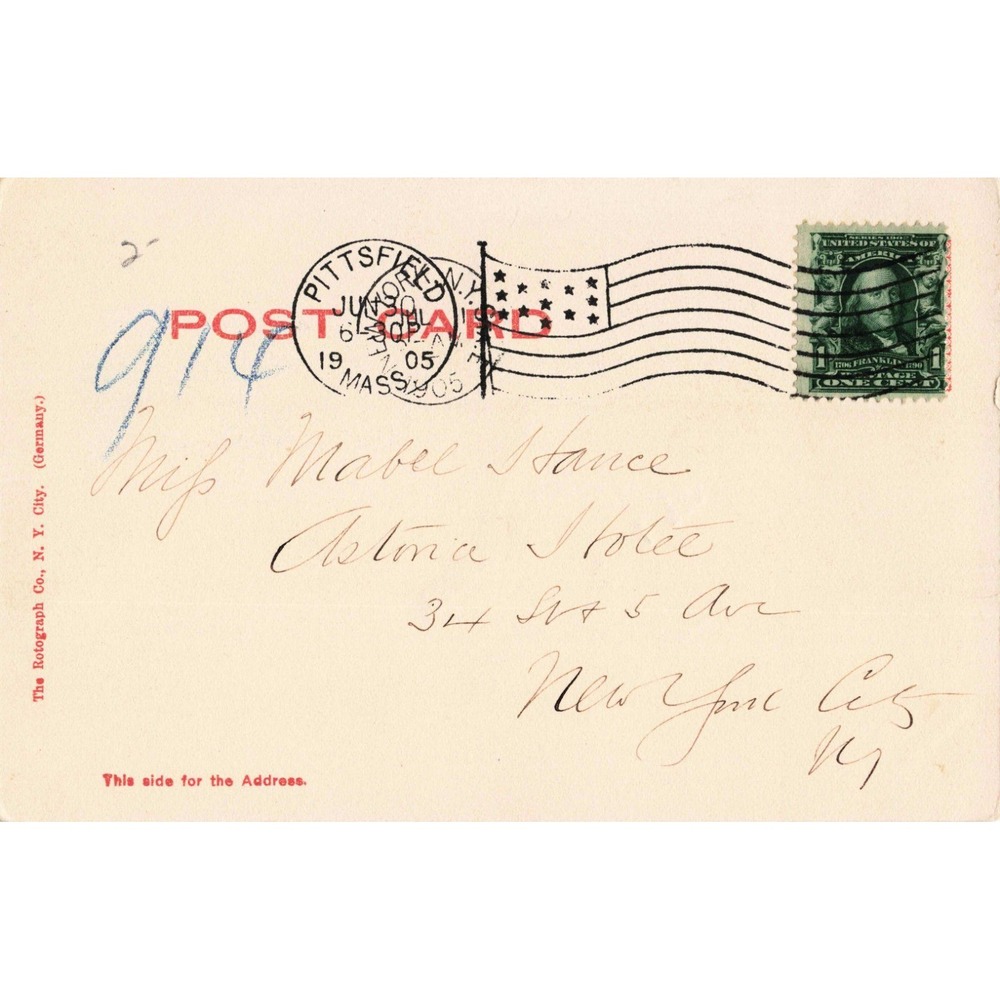 1905 South St Pittsfield Massachusetts Rotograph Co Postcard Pittsfield MA VG - Picture 2 of 2